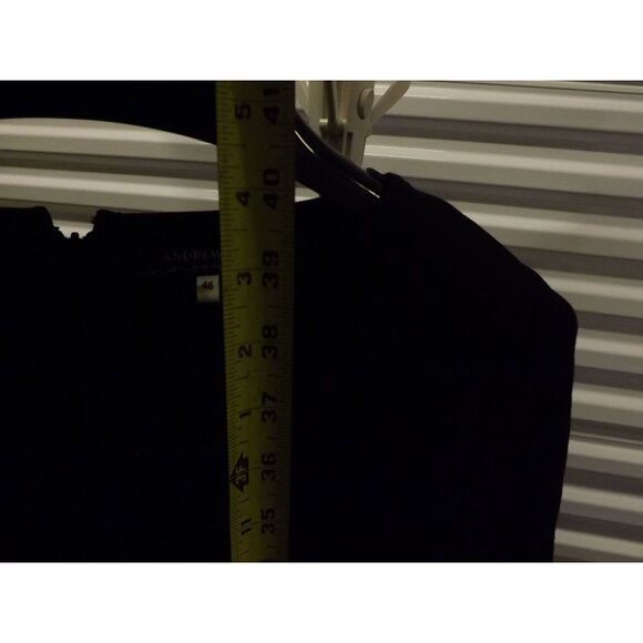 Andrew GN Luxury Fitted Black Long Sleeve Dress Size 46 EU 1416 US Rich Fabric - Picture 16 of 16